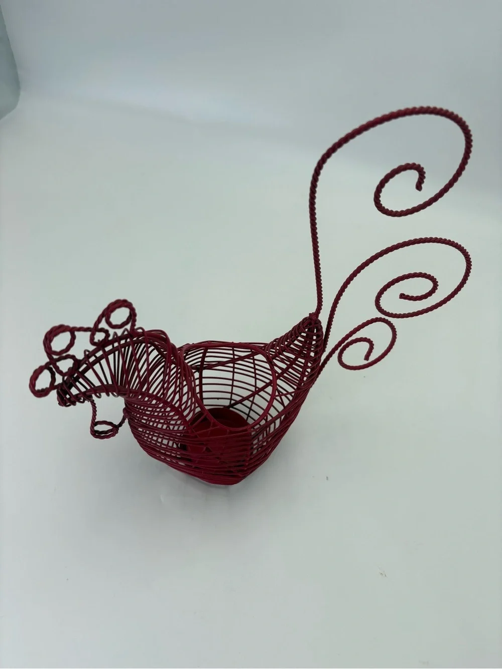 Red Wire Rooster Egg Basket